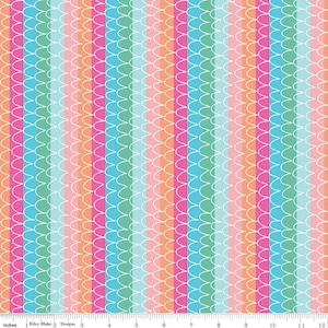 Mer-Mazing Scale Stripes Multi by Riley Blake Fabric // Quilting Cotton // Cotton Woven // 100% cotton // Mermaid Scale Fabric