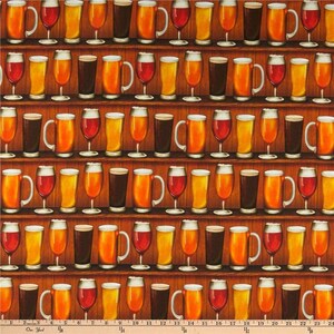 Cheers Celebration Beers on a Shelf by Robert Kaufman Fabrics ...