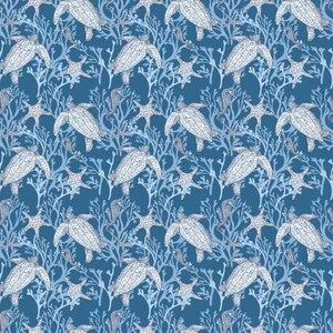 Ocean Oasis - Main Ocean by Riley Blake Fabric // Quilting Cotton // Cotton Woven // 100% cotton // Sea Turtle Fabric