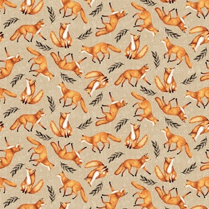 Foliage and Fur Coats - Foxes - by Studio E Fabrics // Quilting Cotton // Cotton Woven // 100% cotton // Woodland Fabric