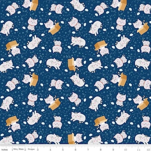 Pets - Cats Navy by Riley Blake Fabric // Quilting Cotton // Cotton Woven // 100% cotton // Kitty Fabric
