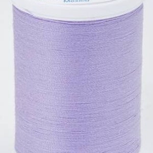 May include: A spool of lavender-colored Coats Dual Duty XP all-purpose thread. The spool is labeled with the brand name, thread type, and yardage: 250 yards (229 meters).