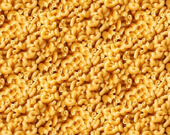 Comfort Food Macaroni & Cheese Love by Timeless Treasures Fabric // Quilting Cotton // Cotton Woven // 100% cotton // Food Fabric