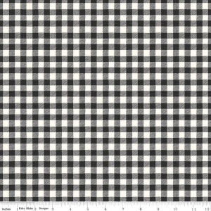 Riley Blake Bad to the Bone Black Gingham // 100% cotton // Quilting Fabric // Halloween Fabric // Buffalo Plaid Fabric