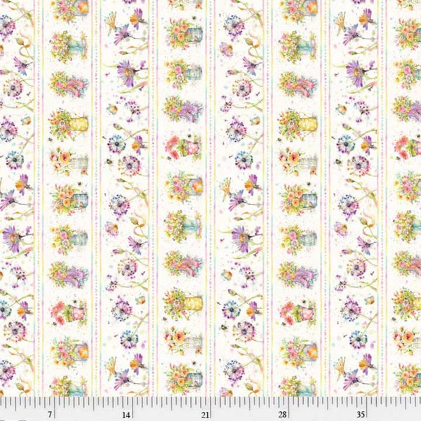 Boots and Blooms Wide Stripe P&B Textiles // Quilting Cotton // Cotton Woven // 100% cotton // Boho Fabric
