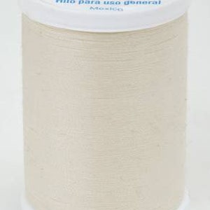 May include: A white spool of Coats Dual Duty XP all-purpose thread with 250 yards (229 meters) of thread. The spool is labeled "Fil Tout Usage" and "Hilo para uso general" in French and Spanish, respectively.