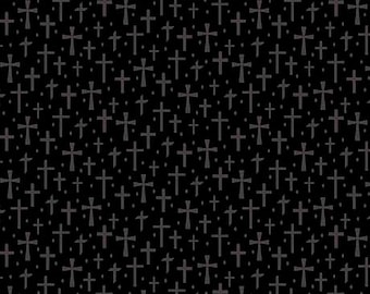 Quilting Illusions Black Crosses by QT Fabrics // Quilting Cotton // Cotton Woven // 100% cotton // Black Blender Fabric