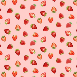 Berry Sweet Tossed Strawberries by Timeless Treasures Fabrics // Quilting Cotton // Cotton Woven // 100% cotton // Fruit Fabric