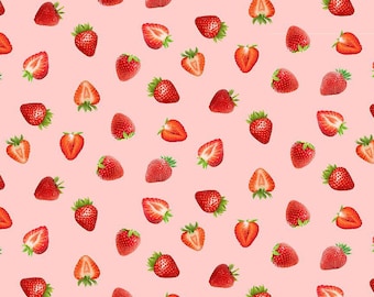 Berry Sweet Tossed Strawberries by Timeless Treasures Fabrics // Quilting Cotton // Cotton Woven // 100% cotton // Fruit Fabric