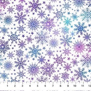 Angels on High Multi Color Snow by Northcott Fabrics // Quilting Cotton // Cotton Woven // 100% cotton // Winter Fabric