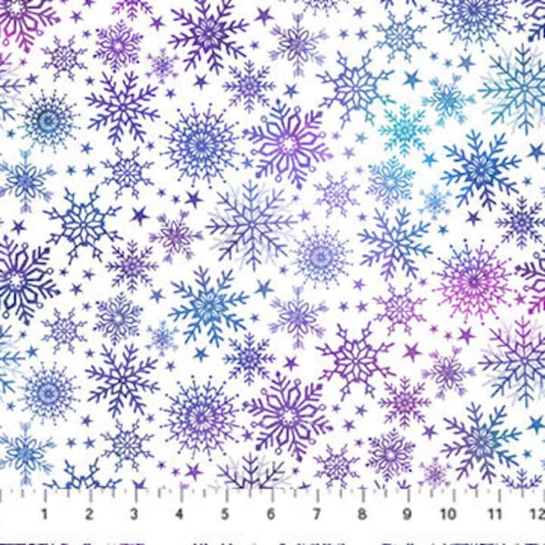 Angels on High Multi Color Snow by Northcott Fabrics // Quilting Cotton // Cotton Woven // 100% cotton // Winter Fabric