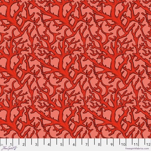 Mariana - Coral Cascade by Freespirit Fabrics // Quilting Cotton // Cotton Woven // 100% cotton // Deep Sea Fabric
