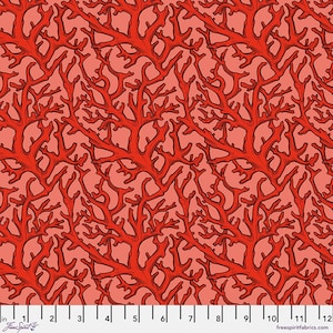 Mariana - Coral Cascade by Freespirit Fabrics // Quilting Cotton // Cotton Woven // 100% cotton // Deep Sea Fabric