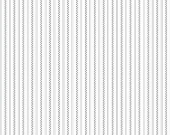 Simply Blessed - Shirting Stripe Gray and White // Quilting Cotton // Cotton Woven // 100% cotton // Gray Ticking Stripe Fabric
