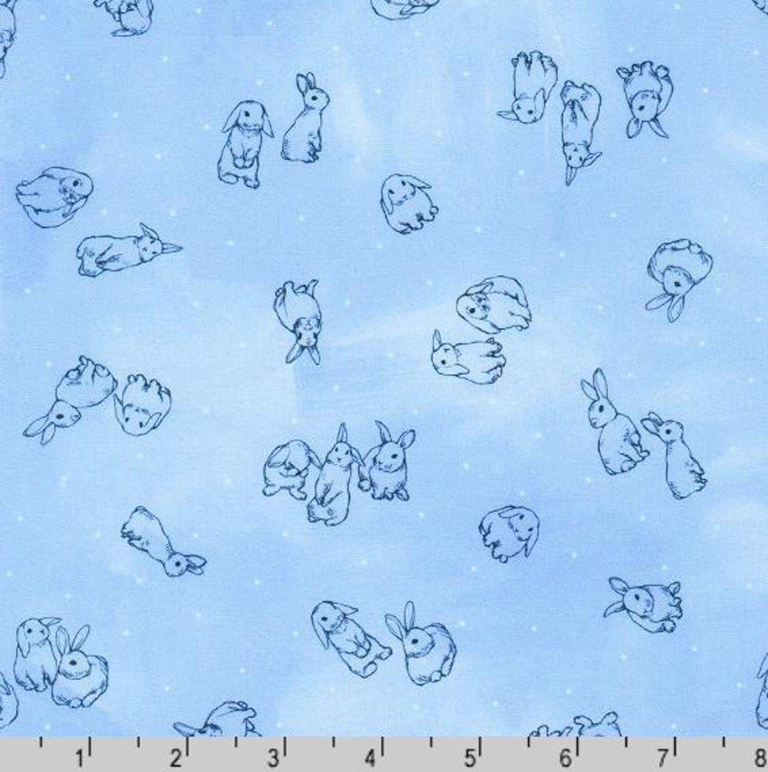 Periwinkle Rabbit Bunny Lane - Bunnies Periwinkle by Robert Kaufman Fabrics // Quilting ...