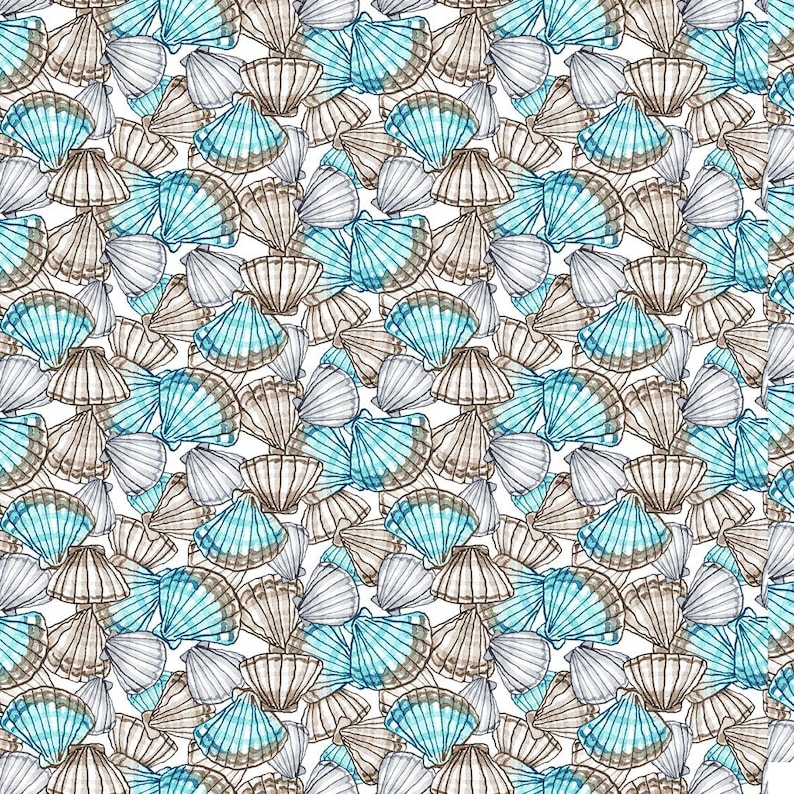 Sandy Toes Packed Shells Taupe by Clothworks Fabric // Quilting Cotton ...