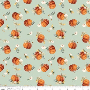 Riley Blake Shades of Autumn Pumpkins Tea Green // 100% cotton // Quilting Fabric // Fall Fabric // Pumpkin Fabric