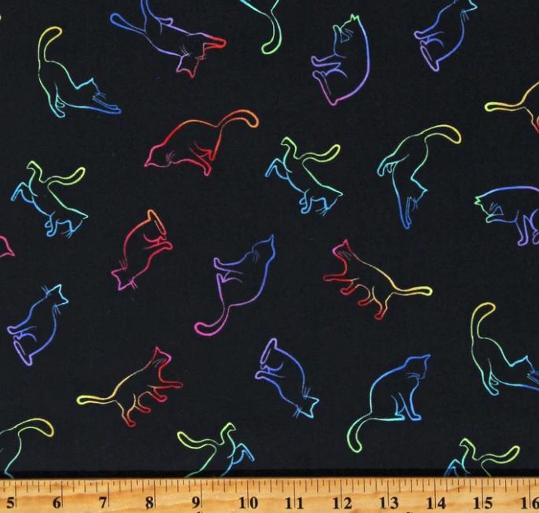 Wildcat - Rainbow Silhouettes by Timeless Treasures Fabric // Quilting ...