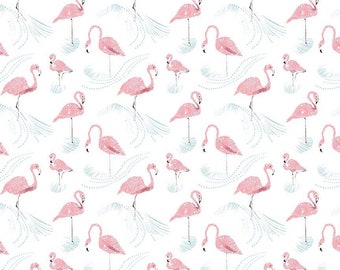 The Shark Side - Flamingle - Dear Stella Fabric // Quilting Cotton // Cotton Woven // 100% cotton // Flamingo Fabric