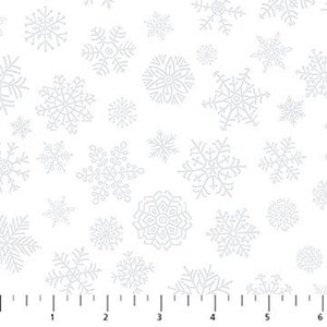 Silent Night White on White Snowflakes by Northcott Fabrics // Quilting Cotton // Cotton Woven // 100% cotton // Winter Fabric