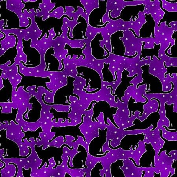 Glow in the Dark Cat Fabric Etsy