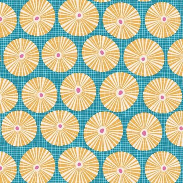 Tilda's Cotton Beach Limpet Shell Teal // Quilting Cotton // Cotton Woven // 100% cotton // Beach Fabric // Seashell Fabric