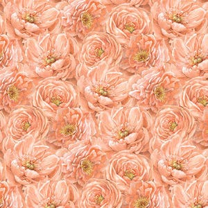 Peach Whispers - Packed Tonal Flowers Peach by Wilmington Prints // Quilting Cotton // Cotton Woven // 100% cotton // Floral Fabric