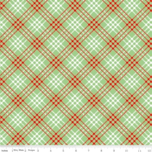 Christmas Joys Plaid Green by Riley Blake Fabrics // Quilting Cotton // Cotton Woven // 100% cotton // Plaid Fabric