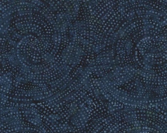 Timeless Treasures Tonga Batiks Dotty Spiral Navy // Quilting Fabric // 100% Cotton // Blue Batik Fabric