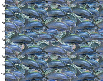 Call of the Sea Dolphins by 3 Wishes Fabrics // Quilting Cotton // 100% cotton // Marine Mammal Fabric