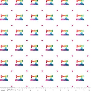 Make Geo Sewing Machines by Riley Blake Fabrics // 100% cotton // Quilting Cotton // Sewing Themed Fabric