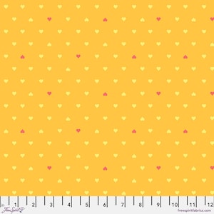 Tula Pink - Besties - Unconditional Love Buttercup by Freespirit Fabrics // 100% cotton // Quilting Fabric // Heart Fabric