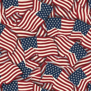Stars of Valor - Packed Flags by Wilmington Prints // Quilting Cotton // Cotton Woven // 100% cotton // Patriotic Fabric