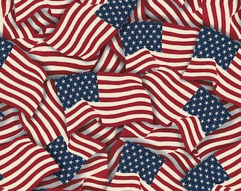 Stars of Valor - Packed Flags by Wilmington Prints // Quilting Cotton // Cotton Woven // 100% cotton // Patriotic Fabric