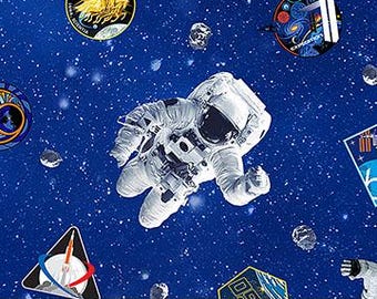 Space Odyssey Astronauts by Northcott Fabrics // Quilting Cotton // Cotton Woven // 100% cotton // Galaxy Fabric