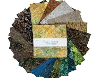 Expressions Batiks by Riley Blake River Bed 10" Stacker // Quilting Precuts // 100% Cotton // Batik Fabrics // Nature Fabrics