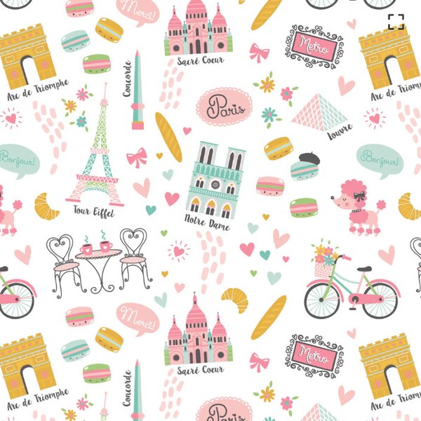 Meet Me Under the Eiffel Tower - French Charm by Camelot Fabrics // 100% cotton // Quilting Fabric // Paris Fabric