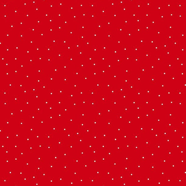 Tomato & White Pindot by Wilmington Prints // 100% cotton // Quilting Fabric // Dot Fabric // White on Red