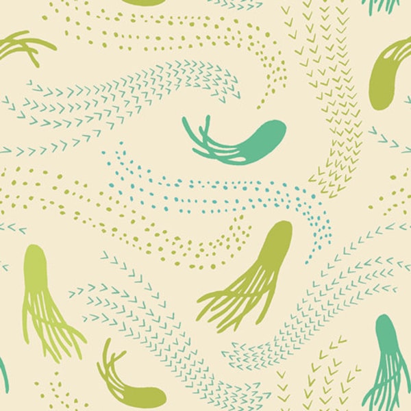 Sirena Calamar Citron by Art Gallery Fabrics // Quilting Cotton // Cotton Woven // 100% cotton // Squid Fabric