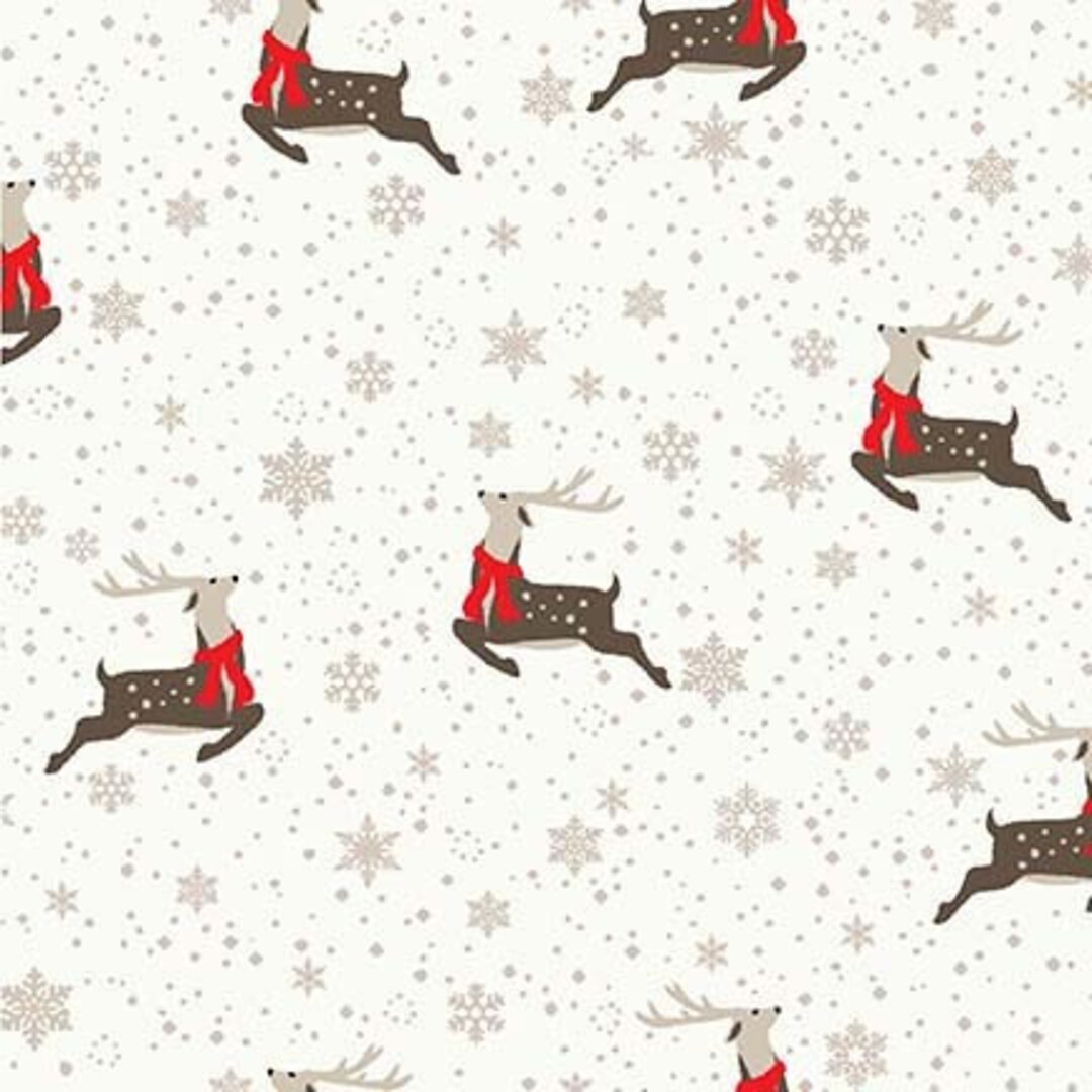 Oh Deer! Winter is Here Leaping Deer by Michael Miller Fabric ...
