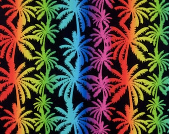 Kanvas Tropical Breeze - Breezy Palm Trees Black Fabric // Quilting Cotton // Cotton Woven // 100% cotton // Beach Fabric