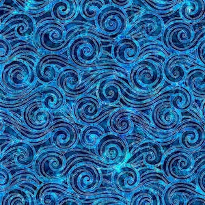 Oceana Waves Ocean by QT Fabrics // Quilting Fabric // 100% Cotton // Ocean Fabric // Water Fabric
