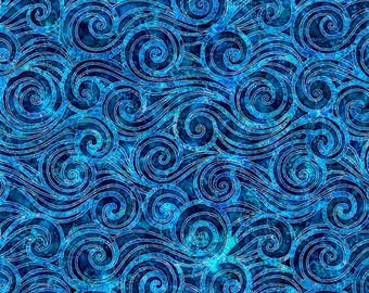 Oceana Waves Ocean by QT Fabrics // Quilting Fabric // 100% Cotton // Ocean Fabric // Water Fabric