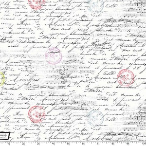 La Parisienne - Travel Notes by Michael Miller Fabric // 100% cotton // Quilting Fabric // Handwriting Fabric