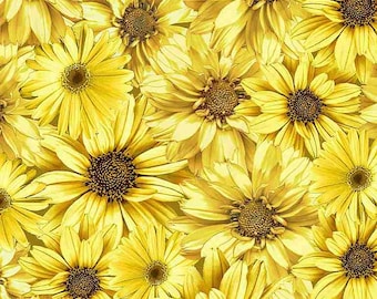 Packed Sunflowers by Timeless Treasures Fabrics // 100% cotton // Quilting Fabric // Floral Fabric