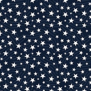 Stars of Valor - Stars All Over Navy by Wilmington Prints // Quilting Cotton // Cotton Woven // 100% cotton // Patriotic Fabric