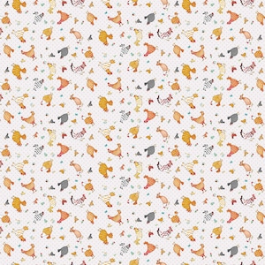 Hay Day - Tossed Chickens by Henry Glass Fabrics // Quilting Cotton // Cotton Woven // 100% cotton // Farm Fabric