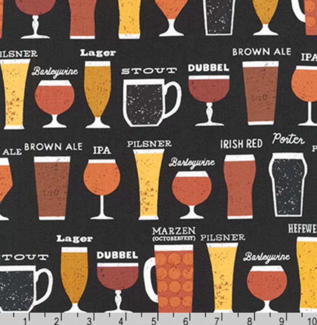 Cheers Types of Beer by Robert Kaufman Fabrics // Quilting Cotton