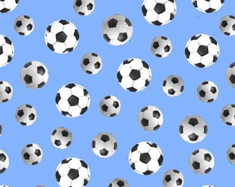 World Cup Light Blue Soccer Balls by Benartex Kanvas Fabrics // Quilting Fabric // 100% Cotton // Sports Fabric