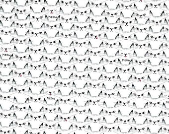 Black & Whites Cat Clique by Michael Miller Fabric // Quilting Cotton // Cotton Woven // 100% cotton // Cat Fabric